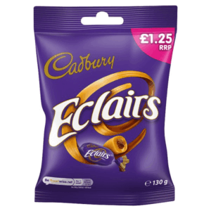 Cadbury Eclairs Priced Marked British Peg Bag 12x130g