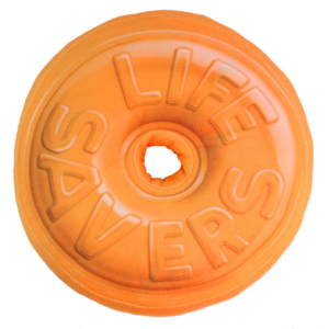 Kangaru Life Savers Round Orange Pillow With Hole 10''x2''x2''
