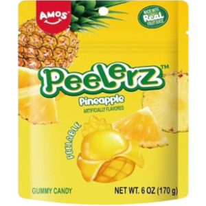 Amos Peelerz Gummy Pineapple Peg Bag 12x6oz