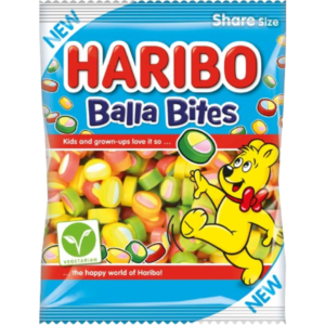 Haribo Balla Bites Share Size Price Marked British Peg Bag 12x154g