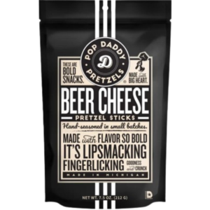 Pop Daddy Perrin Beer Cheese Pretzels 12x7.5oz (Best Before August 10 2026)
