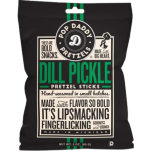 Pop Daddy Dill Pickle Pretzels 15x3oz (Best Before September 07 2026)