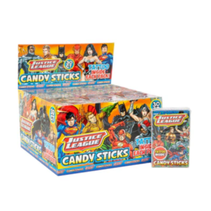 Worlds Justice League Candy Sticks with Tattoo 30x0.52oz