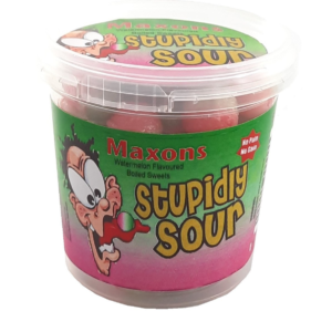 Maxon's Stupidly Sour Watermelon Sweets Tub British 12x75g