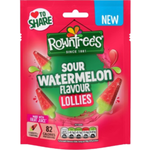 Rowntree Sour Watermelon Lollies British Peg Bag 9x130g
