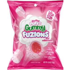 Bubs Fuzions Sunrise Stuffed Puffs Gummy Fuzions Sour Watermelon 8x4.23oz