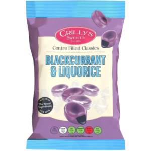 Crillys Sweets Blackcurrant and Liquorice British 16x100g