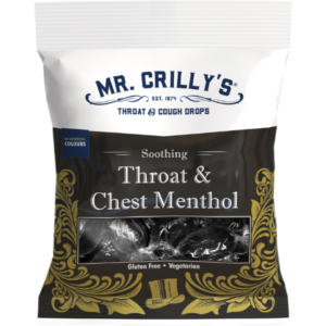 Mr. Crilly's Throat and Cough Drops Throat and Chest Menthol British 18x90g