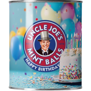Uncle Joe's Mint Balls Happy Birthday Tin British 6x120g