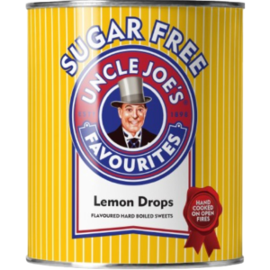 Uncle Joe's Lemon Drops Sugar Free Tin British 6x120g