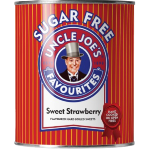 Uncle Joe's Sweet Strawberry Sugar Free Tin British 6x120g
