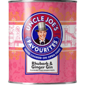 Uncle Joe's Rhubarb & Ginger Gin Tin British 6x120g