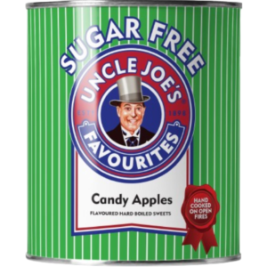 Uncle Joe's Candy Apples Sugar Free Tin British 6x120g
