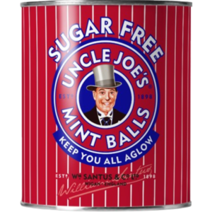 Uncle Joe's Mint Balls Sugar Free Tin British 6x120g