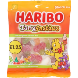Haribo Tangfastic Pre Price British Peg Bag 12x140g
