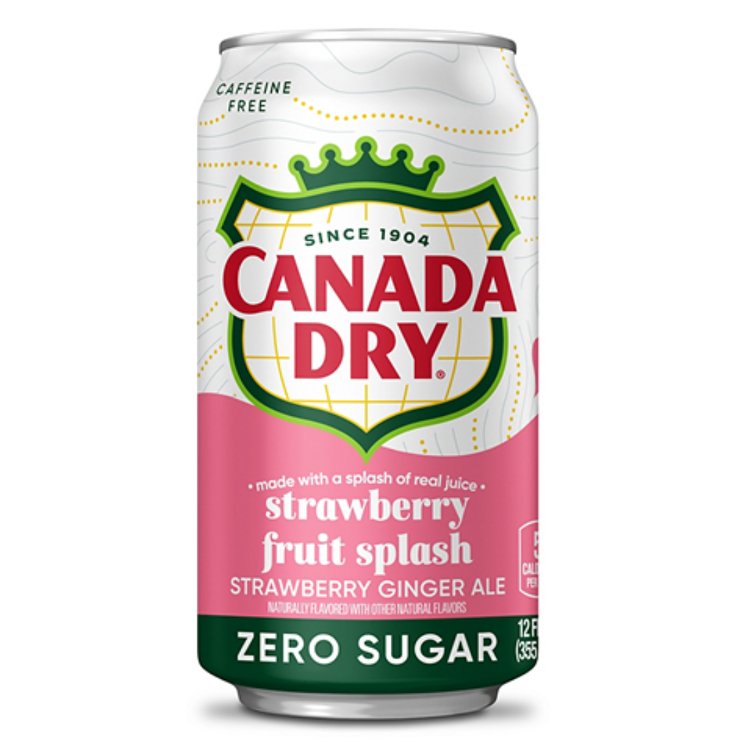 Canada Dry Strawberry Fruit Splash Ginger Ale Zero Sugar 12x355ml Canada Dry Strawberry Fruit Splash Ginger Ale Zero Sugar 12x355ml