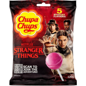 Chupa Chups Limited Edition Netflix Stranger Things The Right Side Up Peg Bag 12x120g