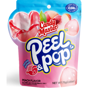 Candy Master Peel & Pop Peelable Gummy Candy Peach 12x75g