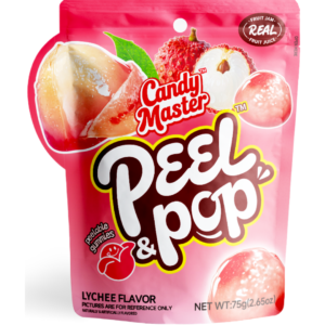 Candy Master Peel & Pop Peelable Gummy Candy Lychee 12x75g