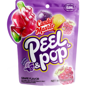 Candy Master Peel & Pop Peelable Gummy Candy Grape 12x75g