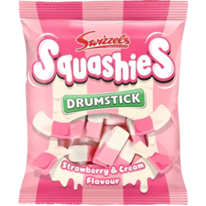 Swizzels Squashies Drumstick Strawberry and Cream British Peg Bag 12x120g