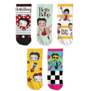 Betty Boop Retro Ladies Ankle Socks Five Pack 12