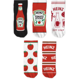 Heinz Ketchup Ladies Ankle Socks Five Pack 12