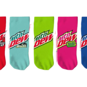 Mountain Dew Flavor Ladies Ankle Socks Five Pack 12