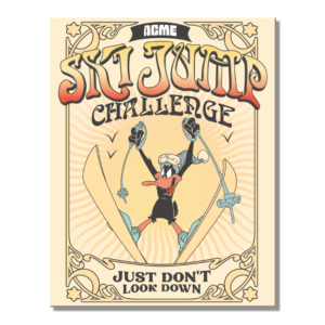 Metal Sign Looney Tunes Daffy: Ski Jump 16"x12.5"
