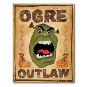 Metal Sign Shrek "Ogre Outlaw" 12.5"x16"