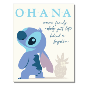 Metal Sign Stitch Ohana 12.5"x16"