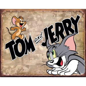 Metal Sign Tom & Jerry Retro Panels 16x12.5"