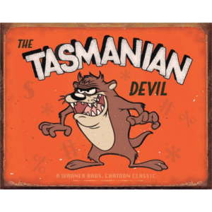 Metal Sign Tasmanian Devil 16"x12.5"