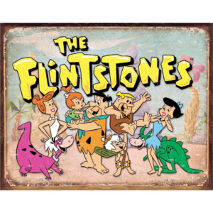 Metal Sign Flintstones Family Retro 16"x12.5"