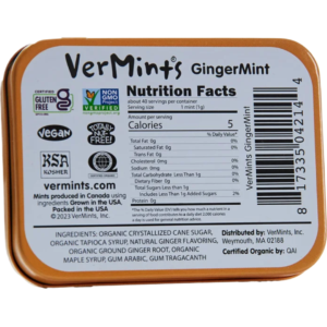 VerMints Organic Mints Ginger 6x40g