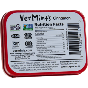 VerMints Organic Mints Cinnamon 6x40g