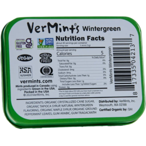 VerMints Organic Mints Wintergreen 6x40g