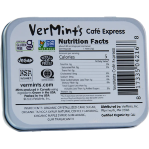 VerMints Organic Mints Cafe Express Pastilles 6x40g