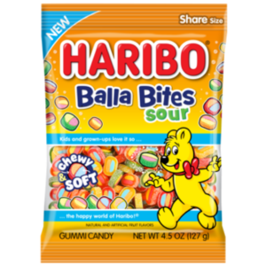 Haribo Balla Bites Sour Peg Bag 12x4.5oz