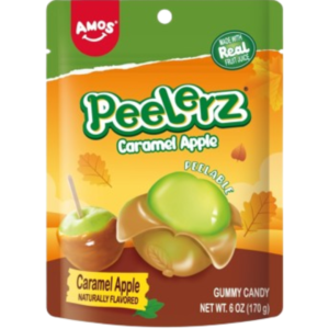 Amos Halloween Peelerz Gummy Caramel Apple Peg Bag 12x6oz