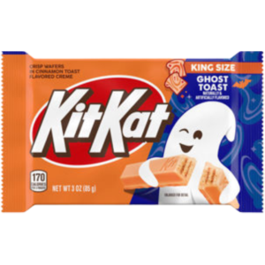 Hershey KIT KAT Ghost Toast (Crisp Wafers In Cinnamon Toast Flavored Creme) King Size Bar, 24x3oz