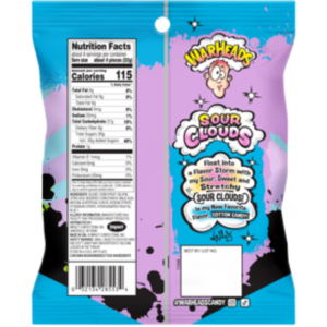 Warheads Sour Clouds Peg Bag Cotton Candy 12x4.5oz