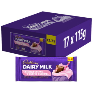 Cadbury Dairy Milk Strawberries and Creme Frappe Price Marked British 17x115g