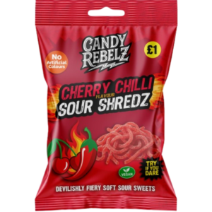 Candy Rebelz Cherry Chilli Sour Shredz Price Marked 10x150g