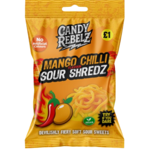 Candy Rebelz Mango Chilli Sour Shredz Price Marked 10x150g