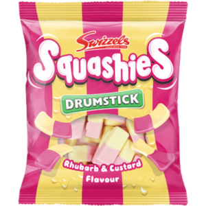 Swizzels Drumstick Squashies Rhubarb and Custard British 12x120g
