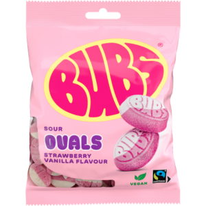 Bubs Strawberry Vanilla Ovals Swedish 12x90g