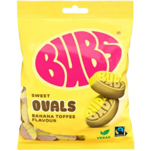 Bubs Banana Toffee Ovals Swedish Peg Bag 12x90g