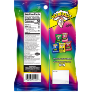 Warheads Extreme Sour Hard Candy Peg Bag 8x3.25oz